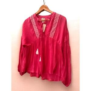 Francesca's Amelia Blouse Pink Medium